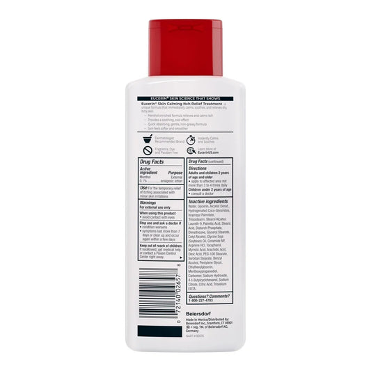 Eucerin Itch Relief Intensive Calming Lotion for Sensitive Dry Skin Unscented - 8.4 fl oz