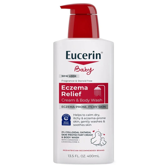 Eucerin Baby Eczema Relief Cream and Body Wash Gentle Cleanser - 13.5 fl oz