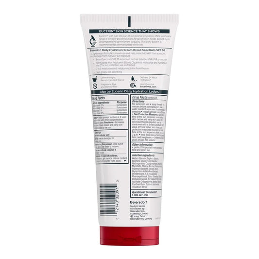 Eucerin Daily Hydration Broad Spectrum SPF 30 Sunscreen Body Cream for Dry Skin Unscented - 8oz